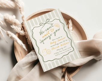 Italian Lemon Baby Shower Invite, Editable Template (Digital Download)