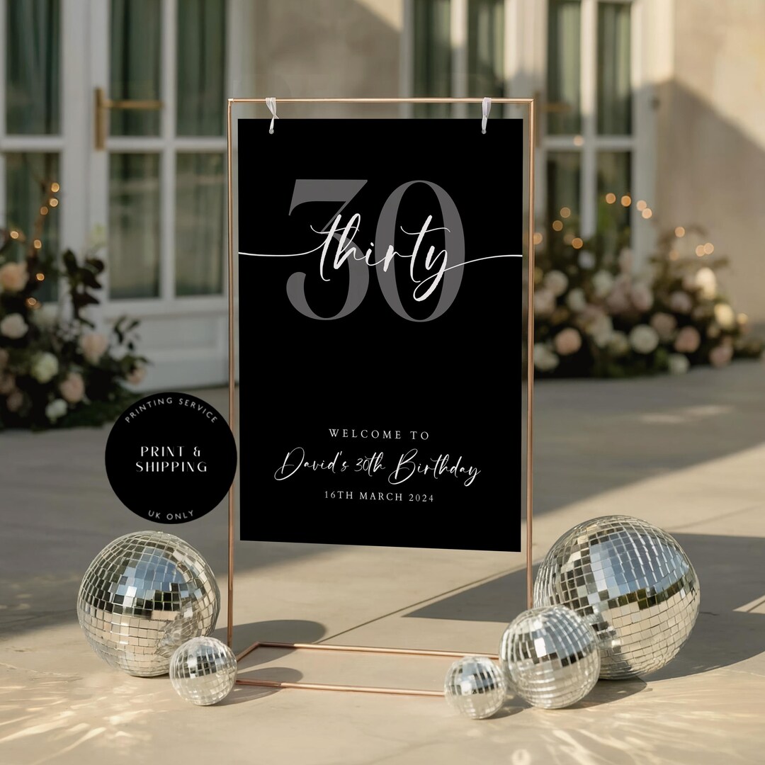30th Birthday Welcome Sign, 30th Birthday Sign, 30th Party Sign ...