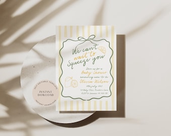 Lemon Baby Shower Invite, Italian Theme (Digital Download)