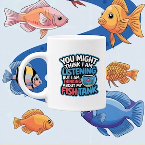 Presente de aquário Caneca para aquário Design de aquário Presente para ele Caneca temática de aquário para café