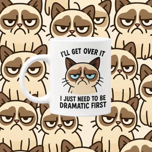 Grumpy Cat Mug, Funny Coffee Mug, Cat Lover Gift, Drama queen mug, Pet Owner Gift, gift for her, office mug for the office