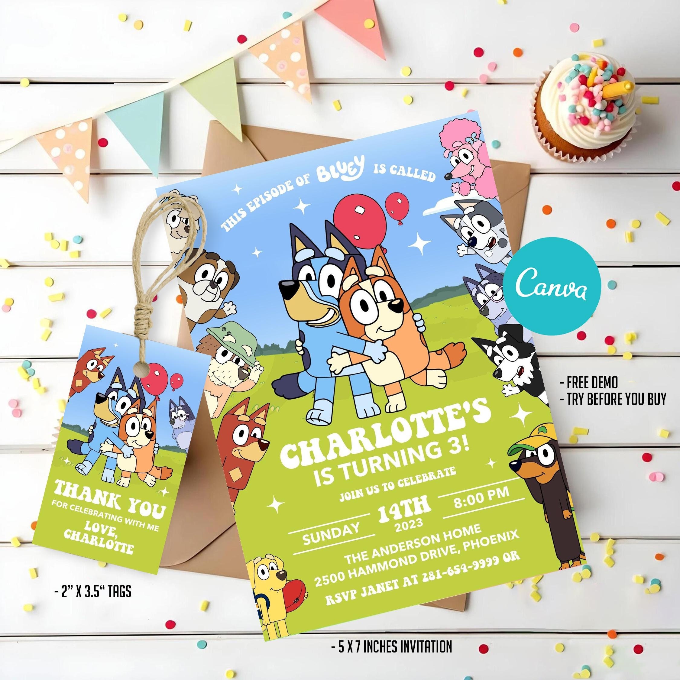 Bluey Editable Canva Invite