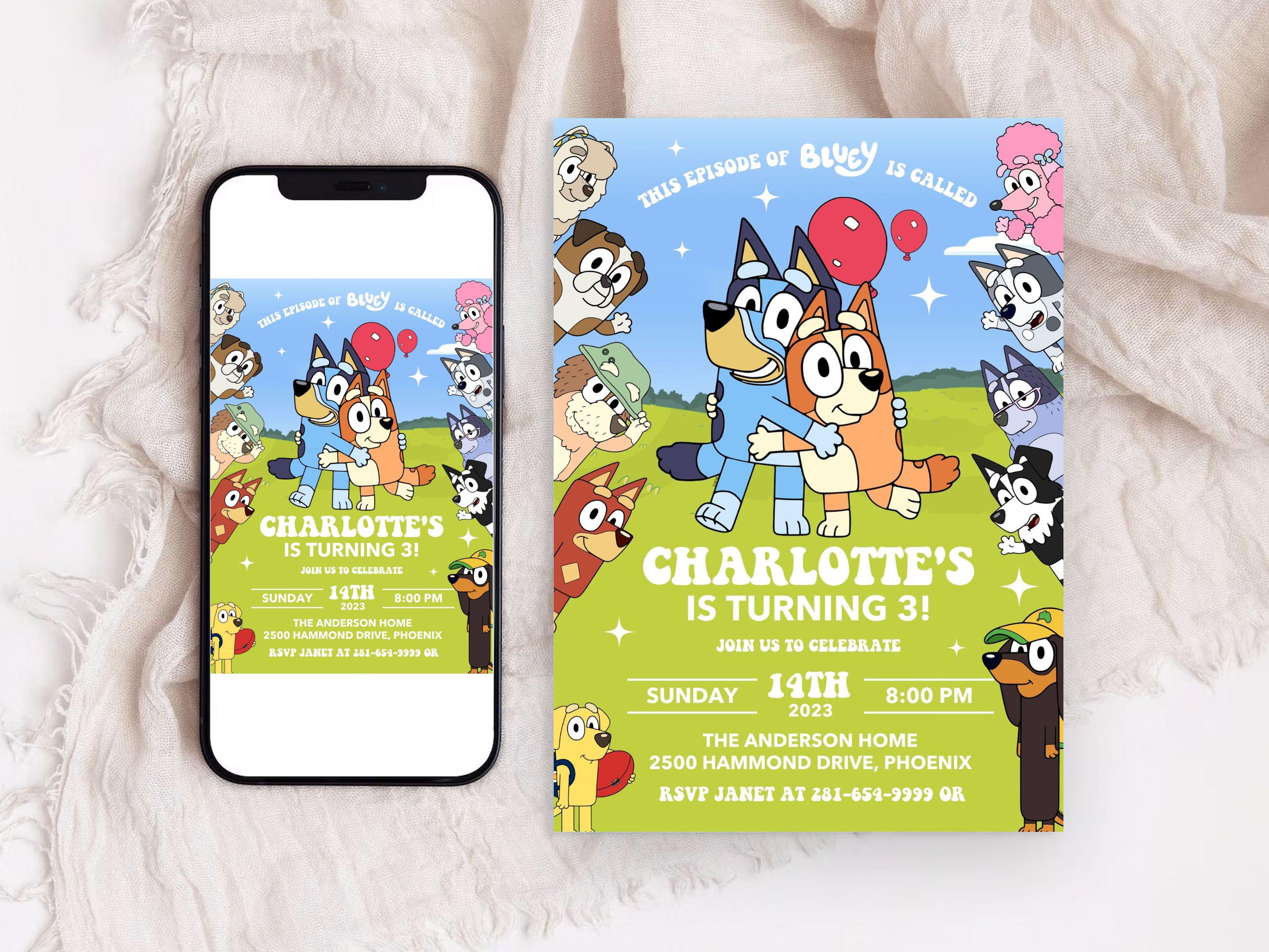 Bluey Editable Canva Invite