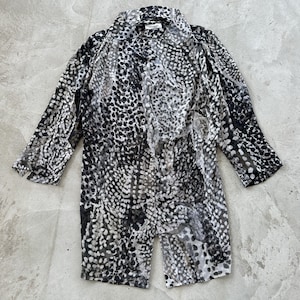 Vintage Yves Saint Laurent Sheer Silk Dress Animal Print Women’s L