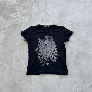 Alexander McQueen Crop Top Skull Print Black Women’s Size S