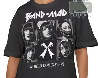 Band Maid World Domination T-Shirt, Saiki Atsumi Miku Kobato Shirt, Japanese Hard Rock Metal Tee, J-Rock Music Graphic Shirt