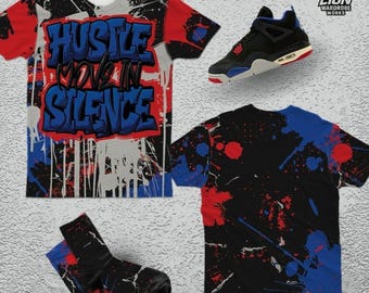 AJ 4 Rare Air Hustle Move In Silence 3D Bomber Jacket, T-Shirt, Sweatshirt, Hoodie, Socks, Outfit To Match Sneaker