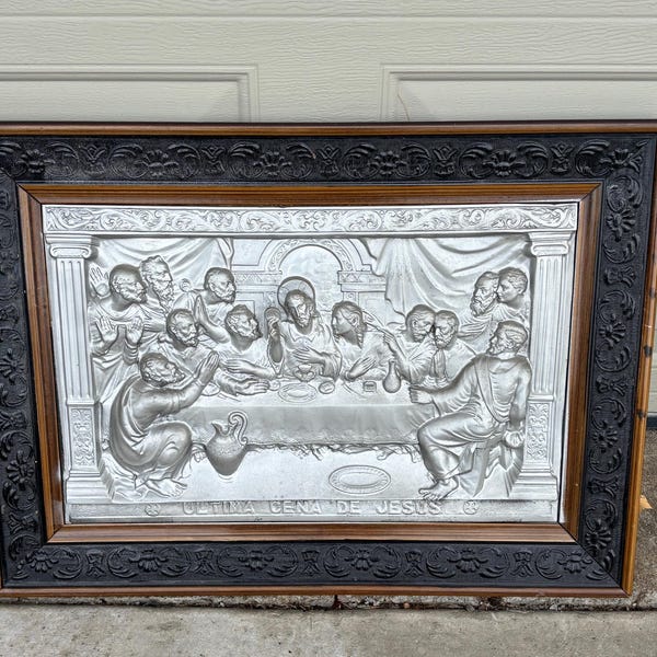 The Last Supper “Ultima Cena De Jesus” 3D Frames Wall Art Picture Metal Vintage
