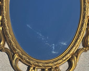 Vintage Syroco Gold Wall Mirror Hollywood Regency Rococo Ornate No. 5114 MCM