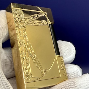 Luxury Lighter ST Dupont Da Vinci Lighter Gold Vitruvian Man Edition Gift for Men