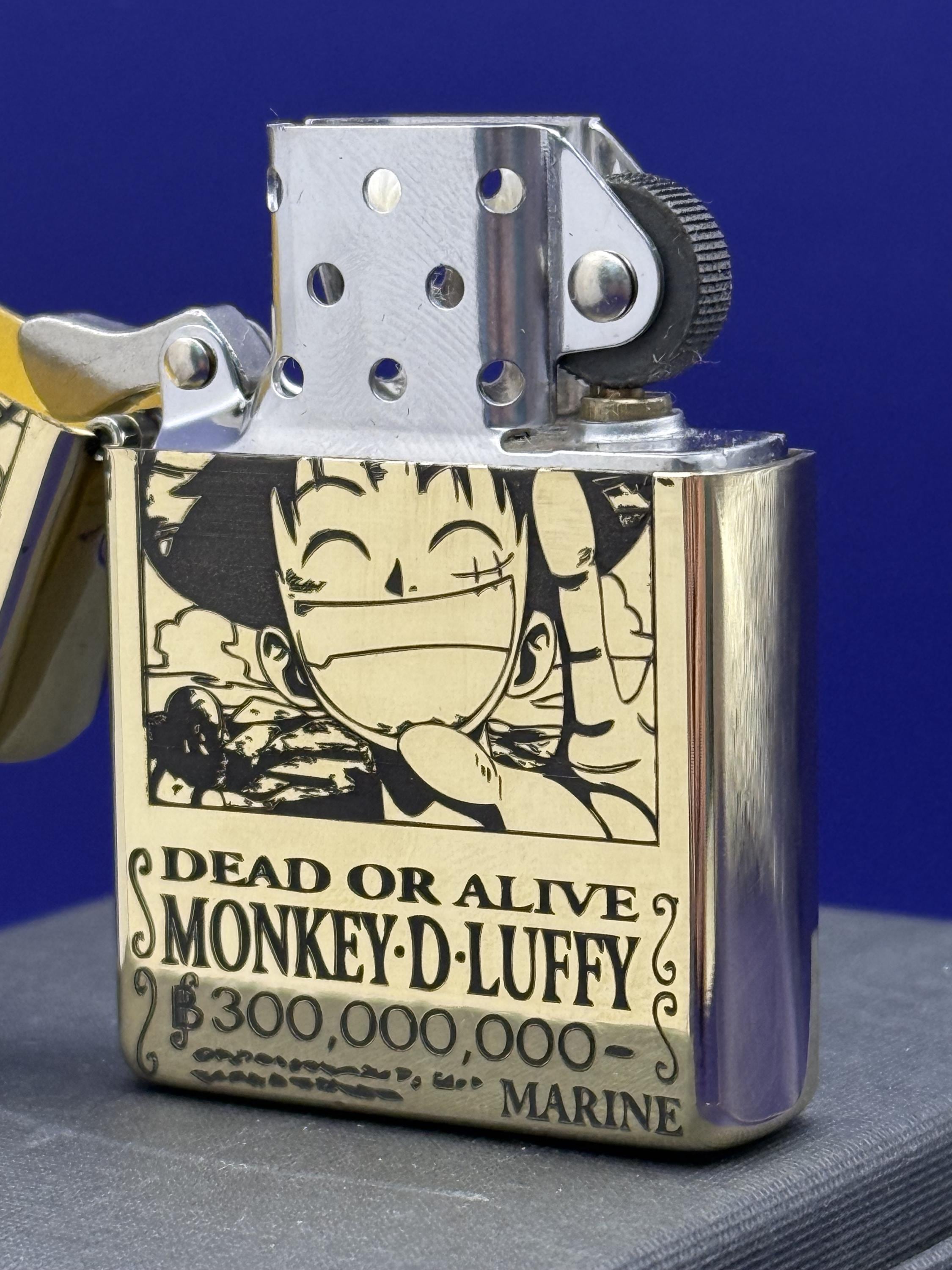 One Piece Zippo Lighter Monkey D Luffy Wanted Poster Golden