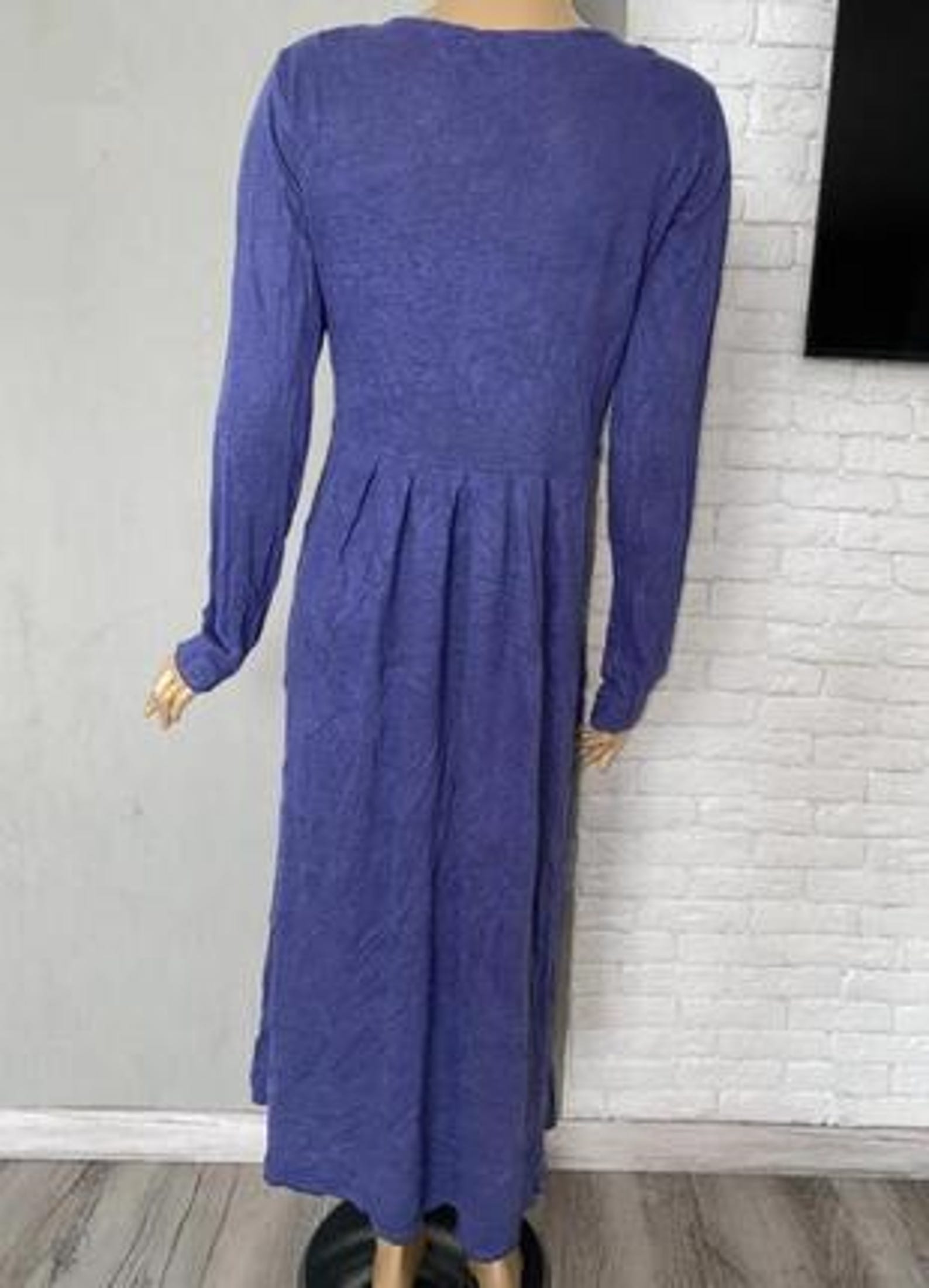 Gudrun Sjödén Lilac Stunning Linen Long Dress With Long Sleeves Size M