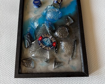 Framed Resin Art – Eisberg Vodka Broken Bottle Design
