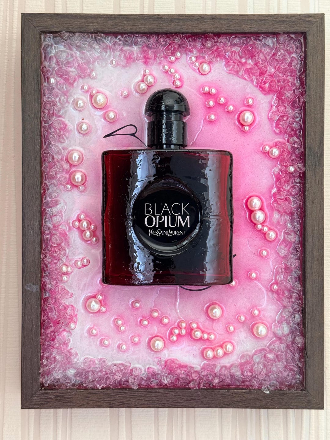Pink Perfume Resin Art (black Opium Style) - Etsy