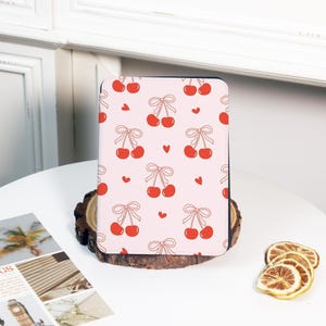 Cherry Ribbon Kindle Case: Pink E-reader Cover for Paperwhite