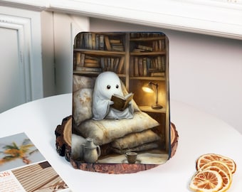 Library ghost book case for Kindle Scribe Colorsoft 2025 Paperwhite 12th 11th gen 6.8" 7 inch KPW Kindle Oasis 3 Moon Kobo Cover Kindle 2022