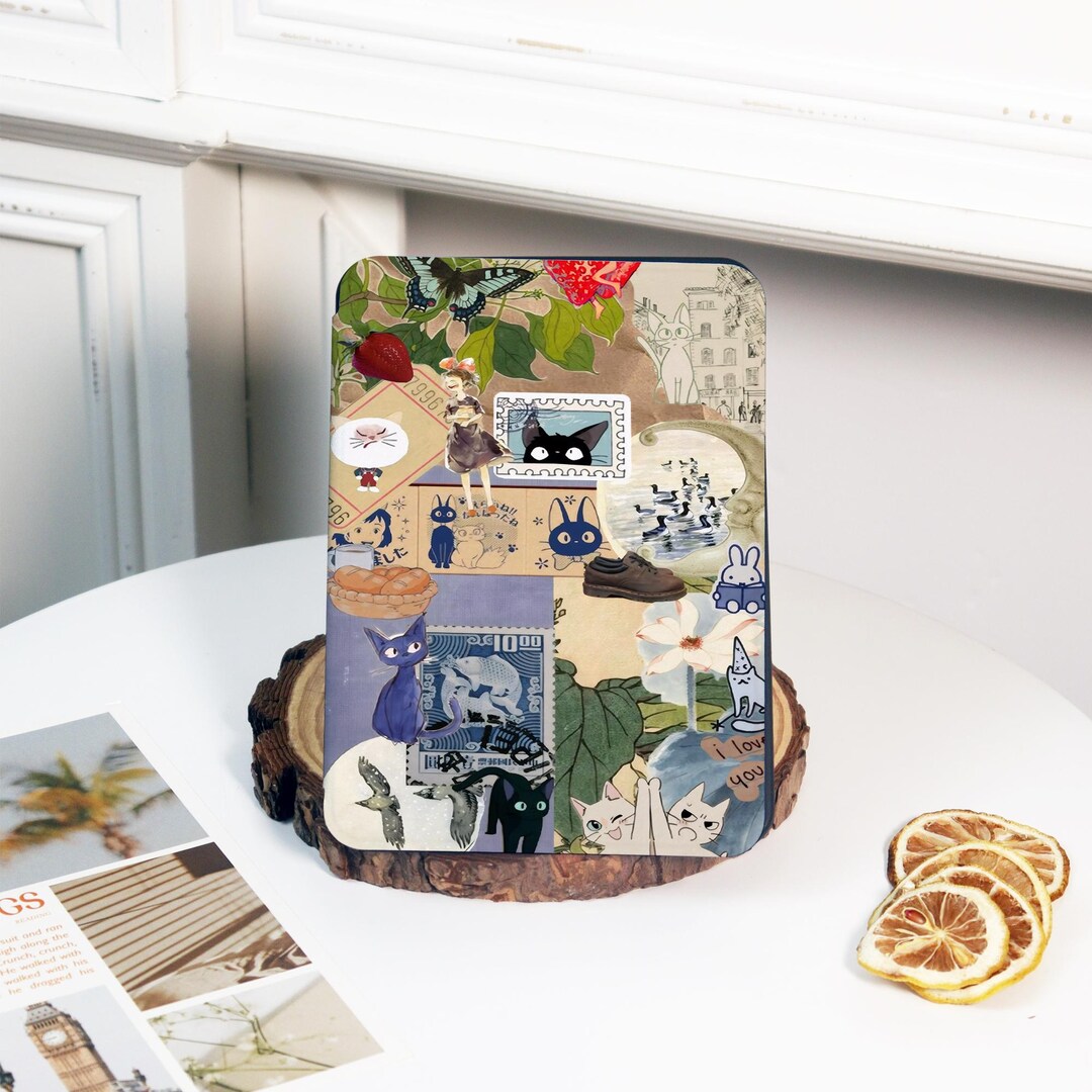 Cute Cat Collage Kobo/kindle Case With Strap for New Kindle Case ...