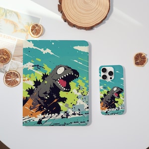 Anime Godzilla Monster-hoesje voor iPad en iPhone 15 14 ProMax Plus 13 12 Mini Cover iPad 10.9 10,2" iPad 10/9/8/7th Air 7/5/4 Mini 7 Pro 12,9".