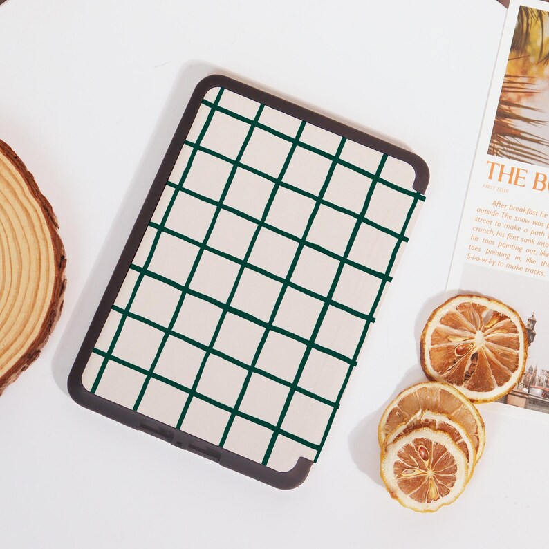 Curated visual reference: Green Grid Kindle Case Minimalist E Reader Cover Colorsoft Photo Inspiration
