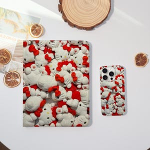 Cute Red Kitty Doll-hoesje voor iPad en iPhone 15 14 ProMax Plus 13 12 Mini Cover iPad 10,9 10,2" iPad 10/9/8/7th Air 7/5/4 Mini 7 Pro 12,9" inch.
