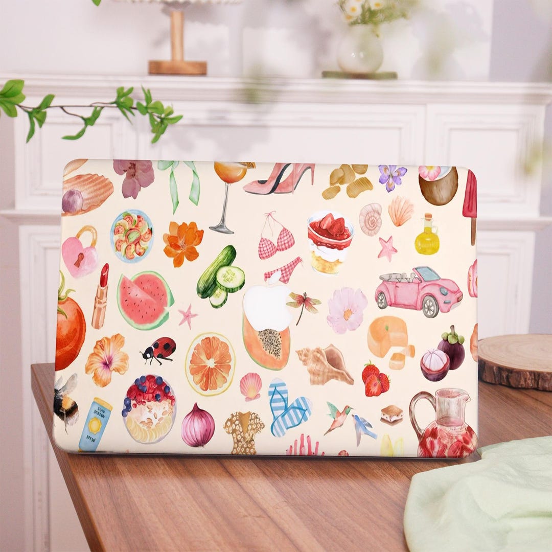 Cute Summer Collage MacBook Case for New 2025 Mac M4 Air 13/15,macbook ...