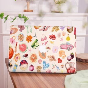 Cute Summer Collage MacBook Case for New 2025 Mac M4 Air 13/15,MacBook M2 M3 M4 Mac Pro13/14/15/16 Aesthetic Laptop Cover,Mac Ret 15/12 Case