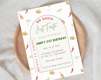 Editable Mexican Fiesta Birthday Invitation | Taco Party Invite (Digital Download)