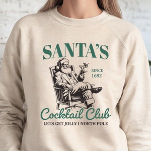 Santas Cocktail Club Christmas Shirt, Espresso Martini Dirty Martini,  Christmas Brewdolph Bachelorette, Martini Drinking Christmas Sweater