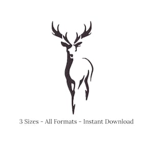 Diseño de bordado de ciervo, archivo de bordado a máquina de ciervo, patrón minimalista de bordado de ciervo, bordado de animales del bosque - Descarga instantánea - 3 tamaños
