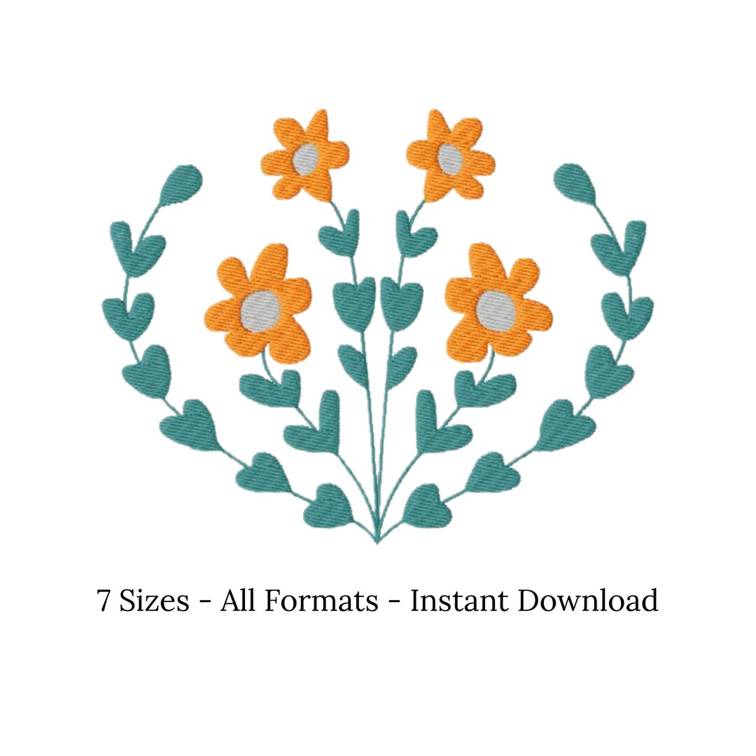 Scandinavian Folk Art Embroidery Design, Nordic Floral Machine ...
