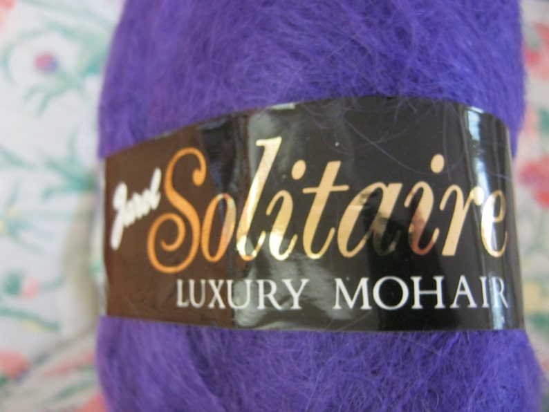 Vintage Amethyst Color Mohair Blend Yarn Made in England 5 Skeins 50grams Each
