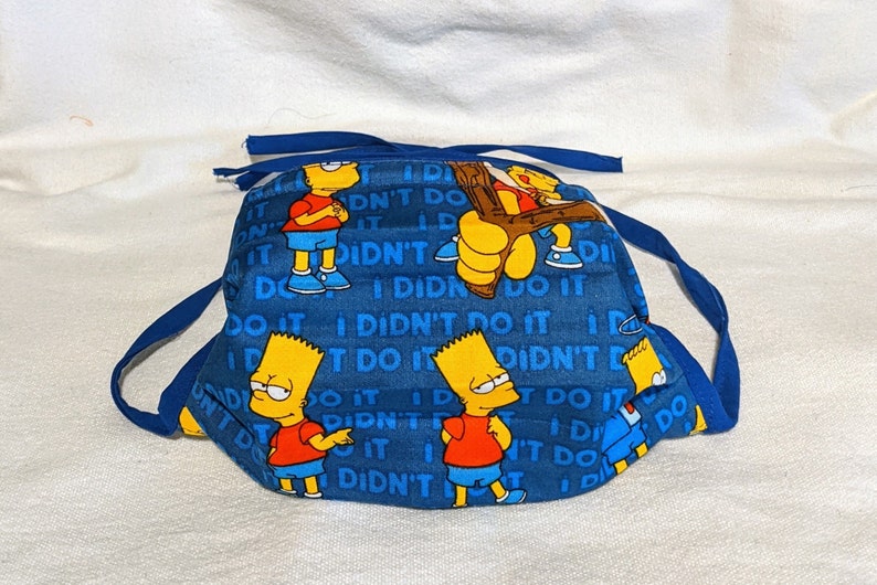 Bart Simpson Face Mask Reusable Washable Multilayer Cotton Etsy