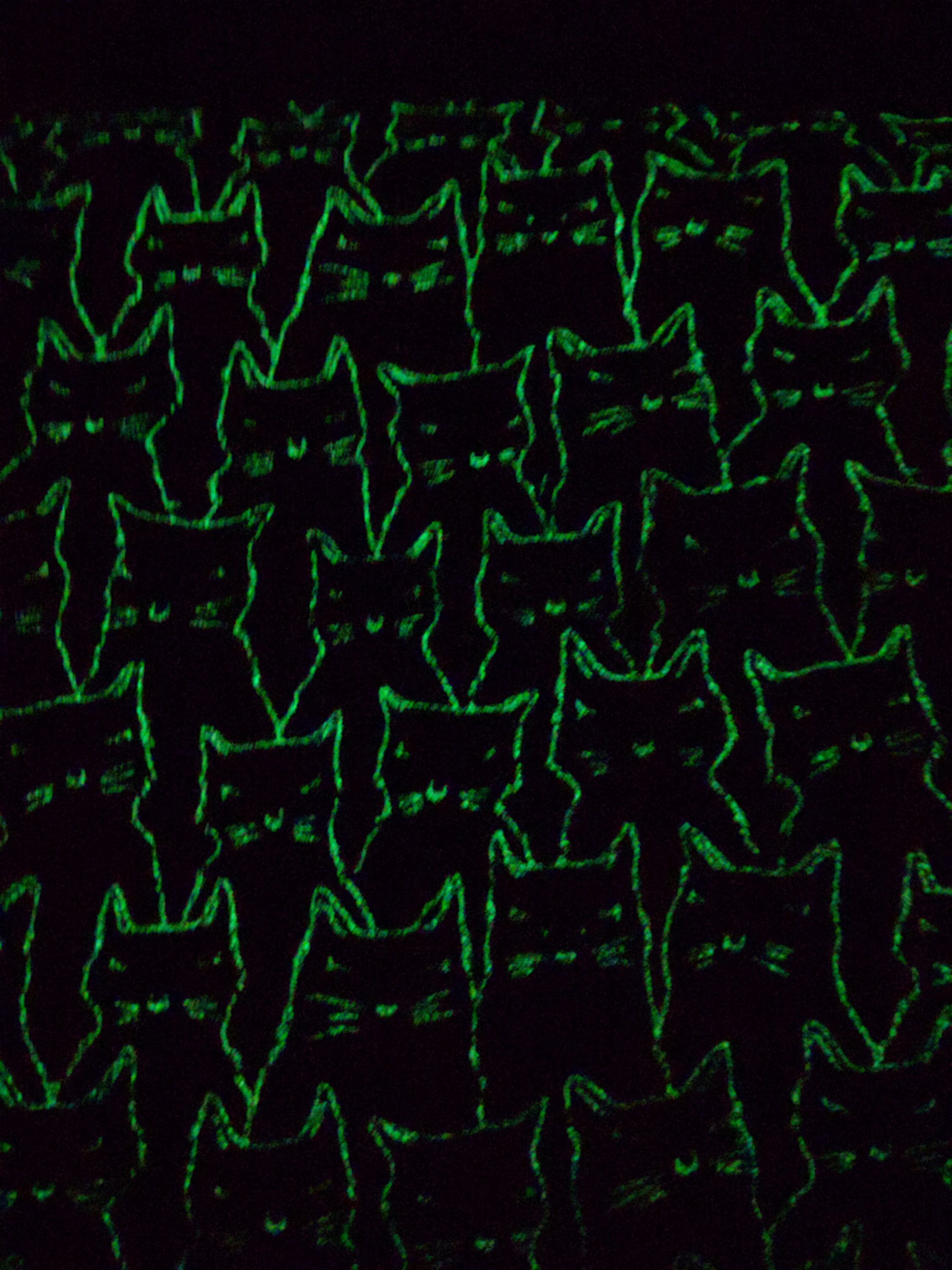 Halloween glow in the dark cat cotton quilt fabric Etsy