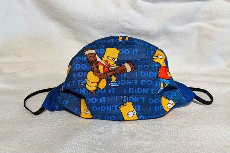 Bart Simpson Face Mask Reusable Washable Multilayer Cotton | Etsy