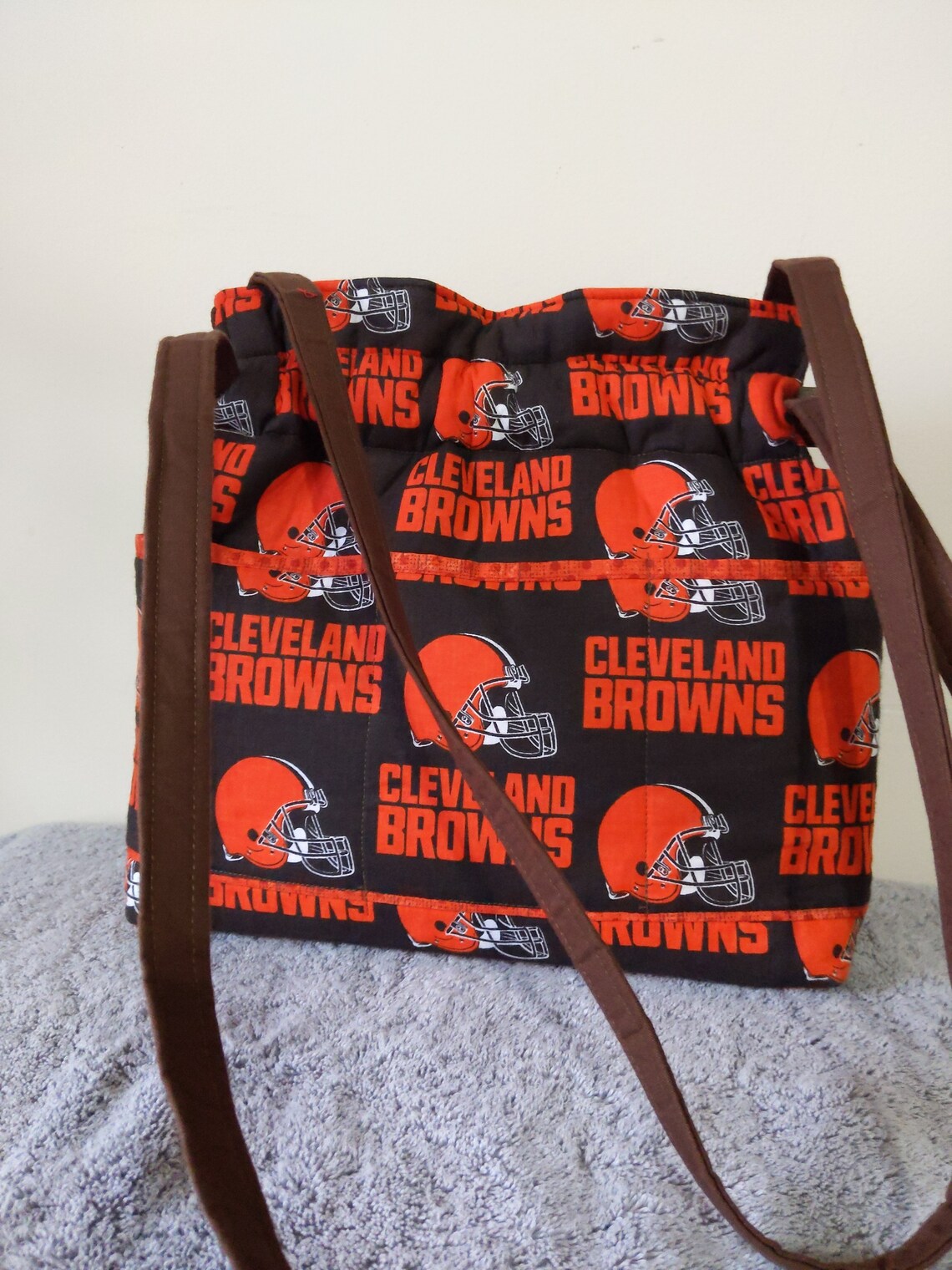 Cleveland browns reversible handbag purse bag cotton quilted Etsy