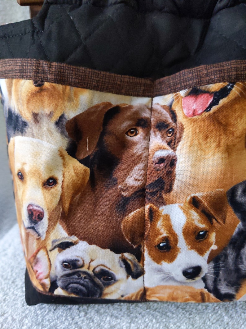 Puppy dog reversible handbag purse bag cotton quilted Etsy