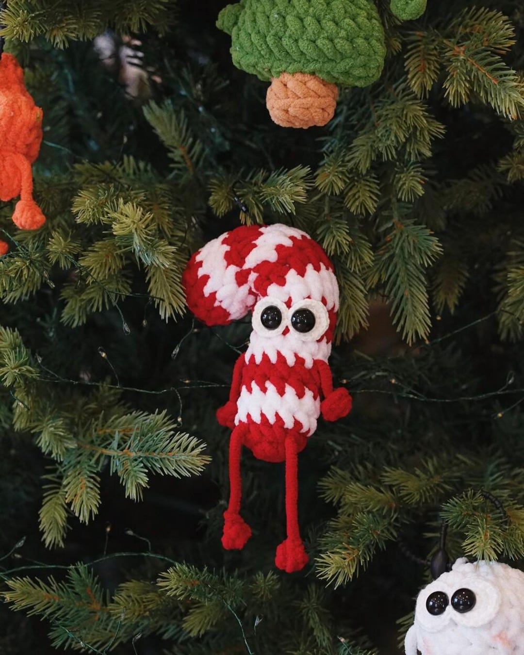 Candy Cane Amigurumi Pattern – Cute Christmas Plush PDF, Kawaii Crochet ...