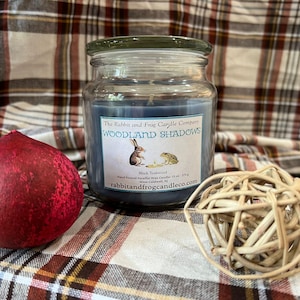 Black Teakwood Candle: Hand-Poured Paraffin Wax, Woodland Home Decor