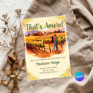 That's Amore Italian Themed Invite, That's Amore Italian Themed Bridal Shower, That's amore Italian Engagement Party, vineyard bridal shower