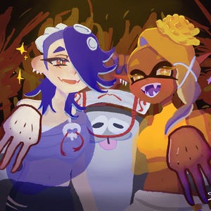 Carte postale à imprimé Shiver, Frye et Bigman Splatoon 3
