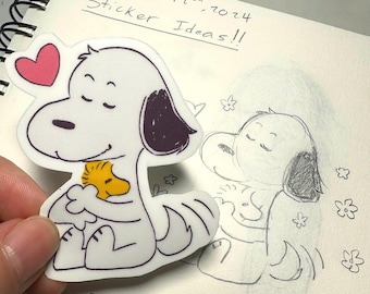 Snoopy and Woodstock Sticker
