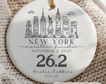 Marathon Finisher Ornament Personalized Marathon Runner New York Marathon Runner Gift Personalized New York Marathon Running Keepsake