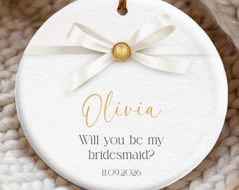Bridesmaid Ornament, Custom Bridesmaid Christmas Ornament Gift for Bridesmaid Proposal Ornament Gifts for Bridesmaids Ornament Keepsake