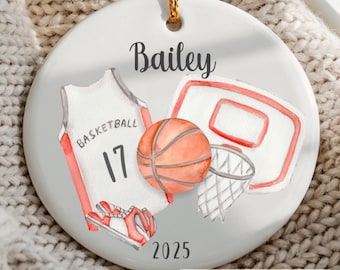 Custom Basketball Ornament, Personalized Basketball Christmas Ornament for Basketball Player Gifts Ornament for Basketball Team Keepsake