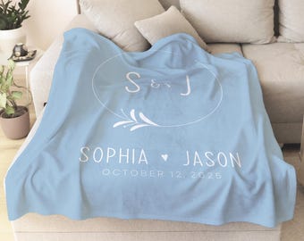Couples Personalized Throw, Couples Blanket, Wedding Present, Bridal Shower Gift, Engagement Gift, Anniversary Gift, Custom Name Blanket