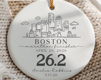 Marathon Finisher Ornament Personalized Marathon Runner Boston Marathon Runner Gift Personalized Boston Marathon Running Keepsake