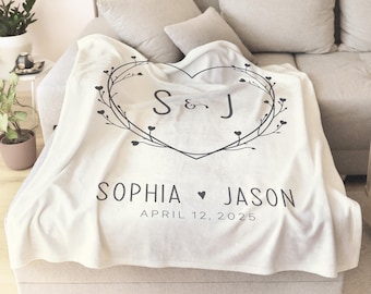 Couples Personalized Throw, Couples Blanket, Wedding Present, Bridal Shower Gift, Engagement Gift, Anniversary Gift, Custom Name Blanket