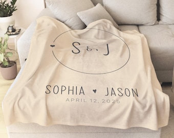 Couples Personalized Throw, Couples Blanket, Wedding Present, Bridal Shower Gift, Engagement Gift, Anniversary Gift, Custom Name Blanket