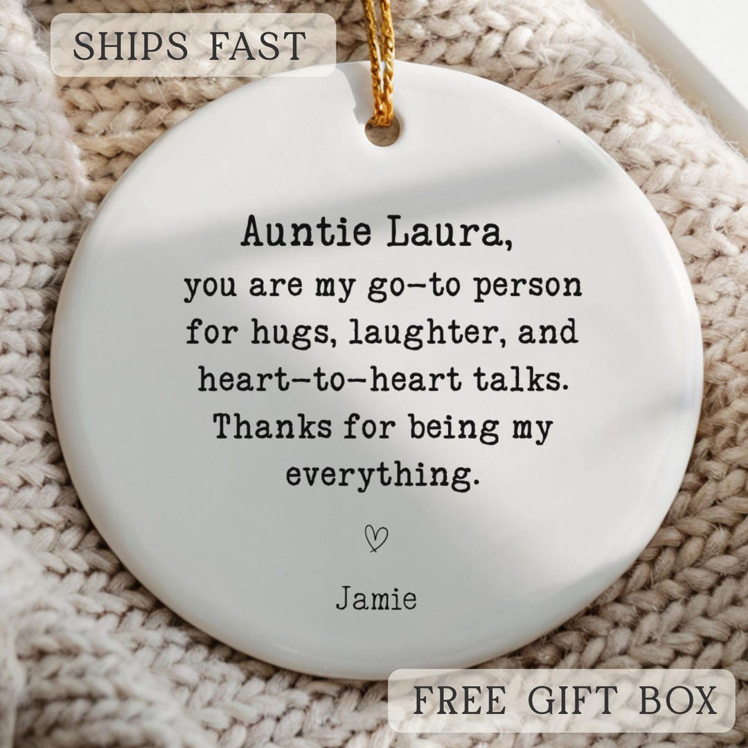 Custom Auntie Ornament, Personalized Aunty Ornament Gift for Beloved ...