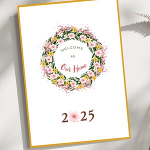 welcome to our home print, home printable wall art, hallway poster, hallway print, print for hallway, hallway wall art, gift for homeowner